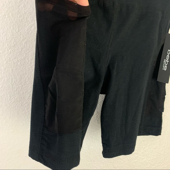 BEBE Sport shorts mesh side pockets elastic waist women’s athletic Size Medium - Picture 4 of 7